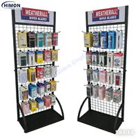 Étagère de présentation en métal réglable en hauteur Himon HM-D018 avec paniers et support au sol pour les boutiques de cadeaux