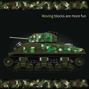 Moule King 20024 961 pièces militaire Serie <span class=keywords><strong>Sherman</strong></span> M4 réservoir bloc de construction modèle technique éducatif jouet Festival cadeau - Product Image 4