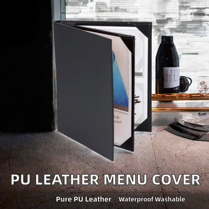 แฟ้มเมนูหนัง PU พรีเมียม ดีไซน์คลาสสิก รูปทรงสี่เหลี่ยมผืนผ้า กันน้ำ ปกกาแฟ สำหรับร้านอาหาร บ้าน โรงแรม - Product Image 1