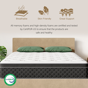 Colchón en Caja con Envío Gratuito, Colchón Enrollable de Espuma Viscoelástica con Resortes Ensacados, Soporte Medio, Transpirable, para Proyectos de Hoteles y Escuelas - Product Image 3