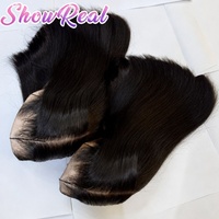 Wig HD Lace Tanpa Lem 13X6, Wig Lace Front Tanpa Lem, Rambut Vietnam Mentah Double Drawn Lurus, Rambut Virgin, Lace Transparan Alami