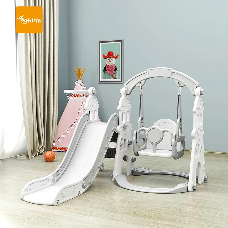 Glad Slider Verbinding Baby Speelgoed Glijbaan Ang Swing Kids Gelukkig Plastic Indoor Commerciële Speeltuin Slides