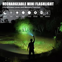 Wurkcos TS12 senter Mini Senter Led 1350LM 473m, senter jarak jauh senter kuat isi ulang USB C