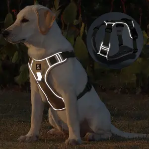 Durable Reflective Pet Tactical Vest Harness Heavy Duty Outdoor Pet Training Chest Dog Harness