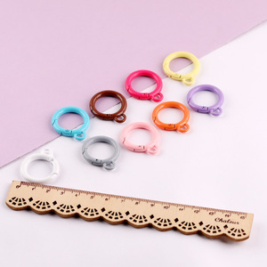 Anillo de resorte colorido de aleación para bolsos, accesorio de joyería DIY, chapado en metal, colores aleatorios - Product Image 4