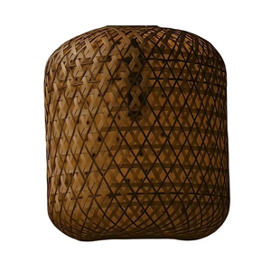 Modern Cylindrical Bamboo Pendant <b>Light</b> For Rustic <b>Dining</b> Rooms And Minimalist Open Concept Interiors From India - Product Image 5