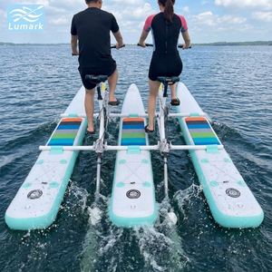 Vélo aquatique gonflable à ponton plat de style SUP pour 2 personnes, cadre en aluminium, faible résistance, pour parc aquatique, portable, de Chine, Lumark - Product Image 1