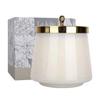 Emballage de luxe personnalisé bougeoir de mariage pot de bougie cire de soja verre parfumé avec couvercle en métal boîte-cadeau décoration naturelle de la maison