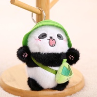 Jouet en peluche Panda poupée chapeau pendentif sac à bandoulière accessoire petit porte-clés 12cm PP coton petit sac à dos