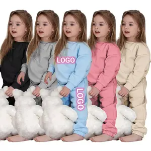 Roupas de pulôver unissex de lã, conjunto de roupas com logotipo personalizado para crianças, pulôver de lã