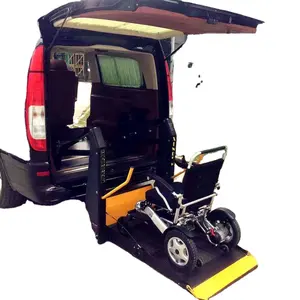 Van hidrolik tekerlekli sandalye asansörü istiflendiğinde anti-atlama platformu kararlı kompakt engelli yaşlı için Van için ramp-BZ-ramp02U