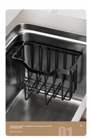 Égouttoir à éponge pour évier, panier de rangement pour désinfectant pour les mains, savon et brosse, égouttoir, fournitures de cuisine, étagère de rangement au sol, en acier inoxydable, simple