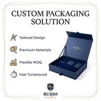 Caja de Regalo con Cierre Magnético, Cartón Gris Grueso, Embalaje de Ropa Personalizado, Rígida, Plegable, con Estampado Dorado, Reciclada