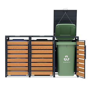 Trash <strong>Bin</strong> Box Galvanized Steel Indoor Wheelie <strong>Bin</strong> Shed 3-Piece <strong>Garden</strong> Garbage Can <strong>Storage</strong> 240L Multonnenbox Open Top Standing - Product Image 3