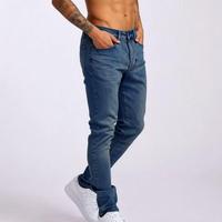 Jean slim vintage taille mi-haute pour homme, personnalisable, haute qualité, effet rajeunissant