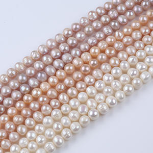 Perles d'eau douce blanches naturelles Zhuji 10-11 mm, perles roses en poudre, pour collier et bracelet DIY - Product Image 1