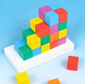 Blocs de construction en forme de <span class=keywords><strong>cube</strong></span> arc-en-ciel en gros, jouet éducatif unisexe à faire soi-même, <span class=keywords><strong>cube</strong></span> de 3 cm, pour l'apprentissage de la pensée spatiale des enfants - Product Image 5
