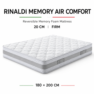 Matelas en mousse à mémoire de forme Rinaldi MEMORY AIR COMFORT 20 cm réversible été/hiver 180x200 cm extra ferme avec housse en polyester design moderne - Product Image 3