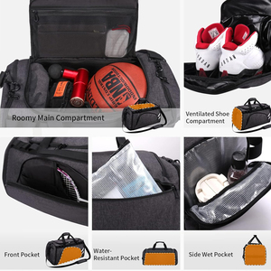 Sacs <span class=keywords><strong>de</strong></span> <span class=keywords><strong>sport</strong></span> pour hommes <span class=keywords><strong>de</strong></span> haute qualité, logo personnalisé, imperméable, convertible en <span class=keywords><strong>sac</strong></span> <span class=keywords><strong>de</strong></span> week-end, <span class=keywords><strong>sac</strong></span> <span class=keywords><strong>de</strong></span> voyage, <span class=keywords><strong>sac</strong></span> à dos avec compartiment pour chaussures - Product Image 4