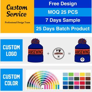 Custom High Quality Designer Pom Pom Beanies Manufacturers Winter Beanie 3D Embroidery Bobble Hats - Product Image 4