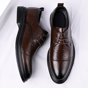 Zapatos de Vestir de Cuero para Hombre, Negros, con Cordones, Formales, Oxford, para Negocios, Oficina, Tallas Grandes 47 48 - Product Image 3