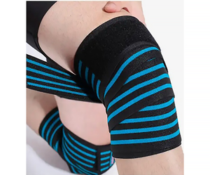 Custom Logo Fitness Sports Knee Brace Gym Breathable Elastic <b>Compression</b> Weightlifting Power Lifting Knee Wraps - Product Image 5