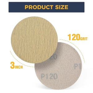แผ่นกระดาษทรายอลูมิเนียมออกไซด์ขนาด 3 นิ้ว 120 กรวด จำนวน 50 ชิ้น แบบติดตีนตุ๊กแก สำหรับเครื่องขัดกระดาษทรายแบบสุ่ม - Product Image 2
