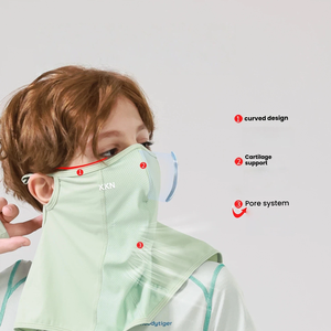 KKN Masque facial en nylon personnalisable pour enfants, protection UV, pour activités de plein air, équitation, randonnée dans le désert, réglable, effet rafraîchissant - Product Image 2