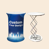 Comptoir d'exposition portable, table de promotion, tissu tendu, rectangle, comptoir pop-up pour salon professionnel