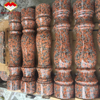 G562 Granit Rouge Poli pour Rampes d'Escalier et Mains Courantes, Sphère de Granit Rouge Feuille d'Érable pour Comptoir de Cuisine