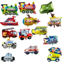 قطار الإسعاف سيارة شرطة حافلة مدرسية سيارة مطافئ خزان احباط بالونات الأطفال لعبة ل هدايا أعياد ميلاد للأطفال
