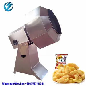 Small snack food popcorn potato chips flavoring mixer seasoning machine Stainless Steel spray coating machine