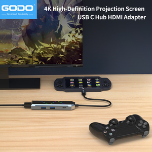 Adaptateur multiport GODO <span class=keywords><strong>RGB</strong></span> 4 en 1 100W Power Delivery 4K HDMI double USB 3.0, station d'accueil USB C pour ordinateur portable - Product Image 2