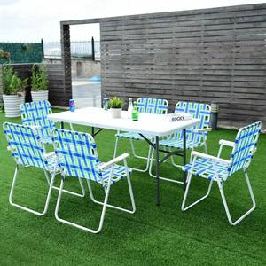 Al Aire Libre marco de acero plegable tejido Web playa césped Patio silla para acampar al aire libre jardín concierto Festival arena Picnic silla - Product Image 5
