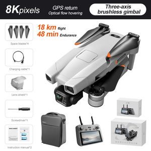 Drone AE86 PRO PLUS avec caméra HD 4K, cardan 6 axes, portée de 6 km, télécommande FPV professionnelle pour débutants, matériau plastique - Product Image 4