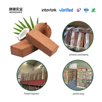 Bloc de fibres de coco compressées HEZHEN 650g/5KG Briques de tourbe de coco pour l'amélioration du sol et la construction Brique de fibres de coco