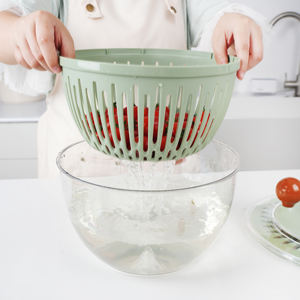 Manuelle Kunststoff-Haushalts küche Verwenden Sie Obst-und Gemüses alat werkzeuge-Salat mischer Spinner für Küchen geschirr - Product Image 6