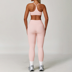 Lulu setelan pakaian Yoga kebugaran wanita, dua buah pakaian Yoga dengan logo kustom, Set pakaian kebugaran Gym - Product Image 5