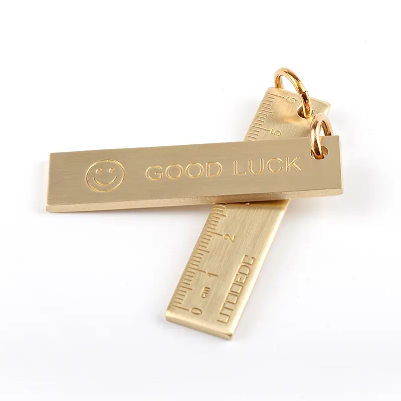 Mini Gold ไม้บรรทัดทองเหลือง Handy ตรงไม้บรรทัด Vintage โลหะทองแดง Bookmark Key จี้เครื่องเขียนเครื่องมือวัด