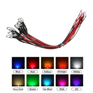 Diodo LED de 12V, 3mm, 5mm, 10mm, con Cable de 20cm, Pre-cableado, Lámpara LED con Base de Plástico - Product Image 3