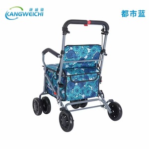 Kangweichi <b>Folding</b> Shopping <b>Walker</b> Four Wheel Senior Mobility Aid Urban Blue - Product Image 3