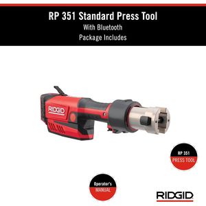 เครื่องมืออัดท่อ Ridgid Rp 351 ProPress Standard Press Tool 18 โวลต์ สำหรับงานอุตสาหกรรม ใช้สำหรับการจีบ ขัน และเชื่อมต่อท่อในงานก่อสร้างท่อ - Product Image 2