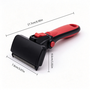 Brosse pour animaux à angle réglable, autonettoyante, à un bouton, en acier inoxydable, démêlante et anti-chute, avec poignée antidérapante pour chiens et chats - Product Image 3