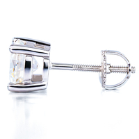 Boucles d'oreilles clous en argent 925 Zanlong avec moissanite 0,5 ct/1 ct/2 ct, taille brillant, plaqué or 18 carats, bijoux fins étincelants, certification GRA