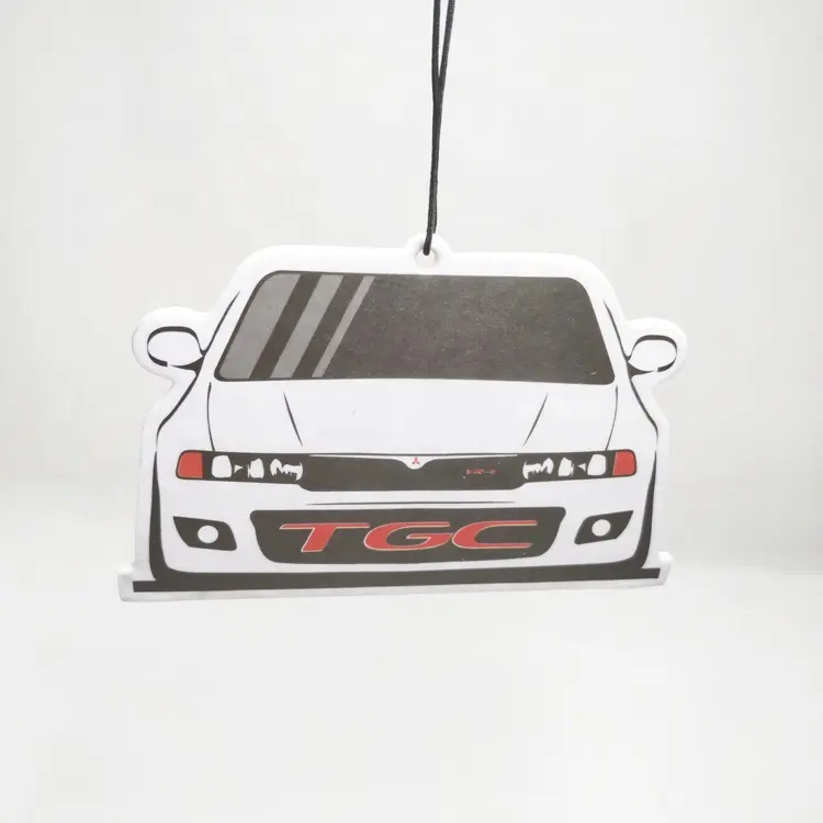 Diseño personalizado precio de fábrica colgando ambientador de aire del coche/forma del coche ambientador de aire de papel
