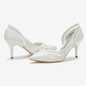 Personalizzato Bella <span class=keywords><strong>Bianco</strong></span> del Cuoio Genuino <span class=keywords><strong>Con</strong></span> Le Signore Del Merletto Da Sposa Pompe Scarpe Tacchi Da Sposa Per La Sposa - Product Image 2