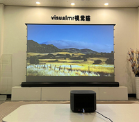 Écran de projection électrique VisualMR 100 pouces à grille ALR, déroulable, pour projecteur laser tricolore 4K à longue portée, format 16:9, en cristal PET