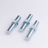 Kit de fixation en acier au carbone zingué à double extrémité avec écrou hexagonal et rondelle plate M6-M36 DIN938 DIN939 – Vente en gros