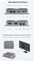 PC Industriel Fanless Intégré, Vente en Gros Usine, Celeron J1900 Quad Core, DDR3L, SATA, 2 Ports LAN, Double Affichage, 4 Ports USB, Compatible Win10 et Linux