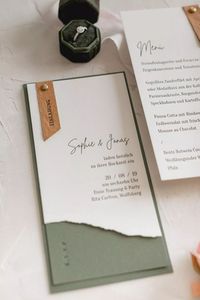 Invitations de mariage personnalisées, carte découpée à la forme ondulée unique avec enveloppe, invitation de mariage luxueuse en relief pour la mariée moderne - Product Image 3